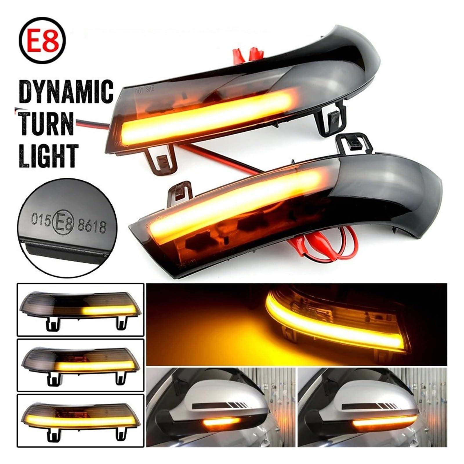 Direzione Luce Sequenziale Specchietto Retrovisore Laterale Dinamico Water Blink Direzione A LED Per Per Passat B5.5 B6 R36 R32 Per Jetta MK5 Per Golf 5 Per GTI Per Sharan Indicatore Direzione(Giallo)