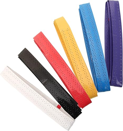 BESPORTBLE Paquete de 6 cintas de agarre de tenis antideslizantes para raqueta de bádminton, sobreagarre, espesamiento, repuesto de agarre para