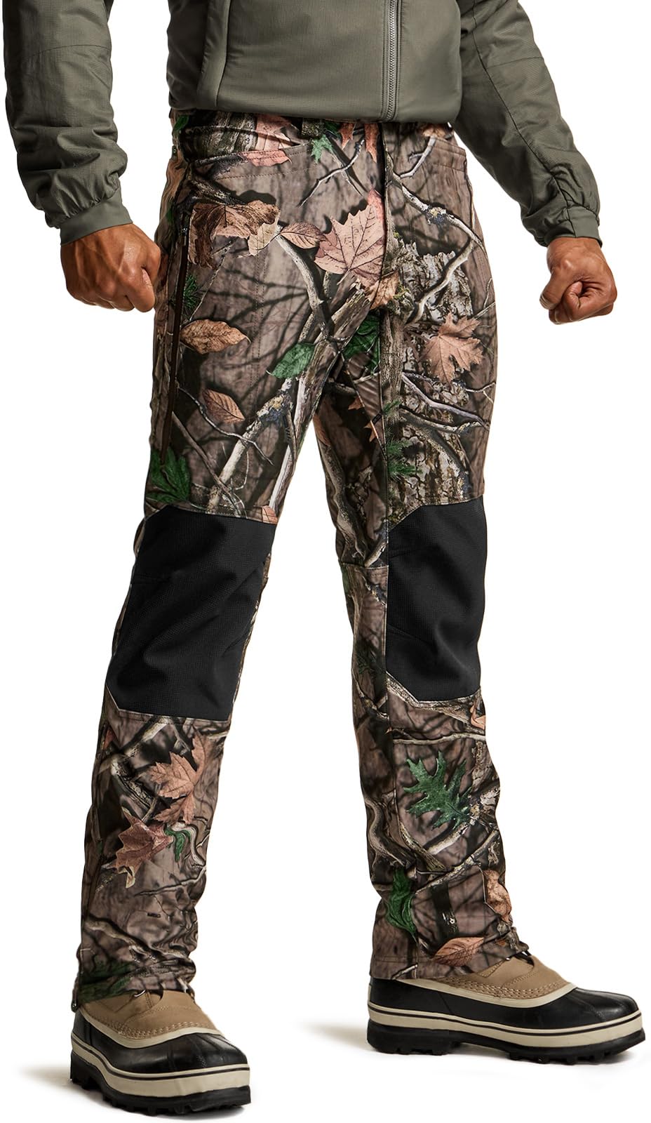 CQRMen's Winter Waterproof Tactical Pants, Softshell Fleece Lined Snow Ski Cargo Pants, Thermal Outdoor Hiking Work Pants