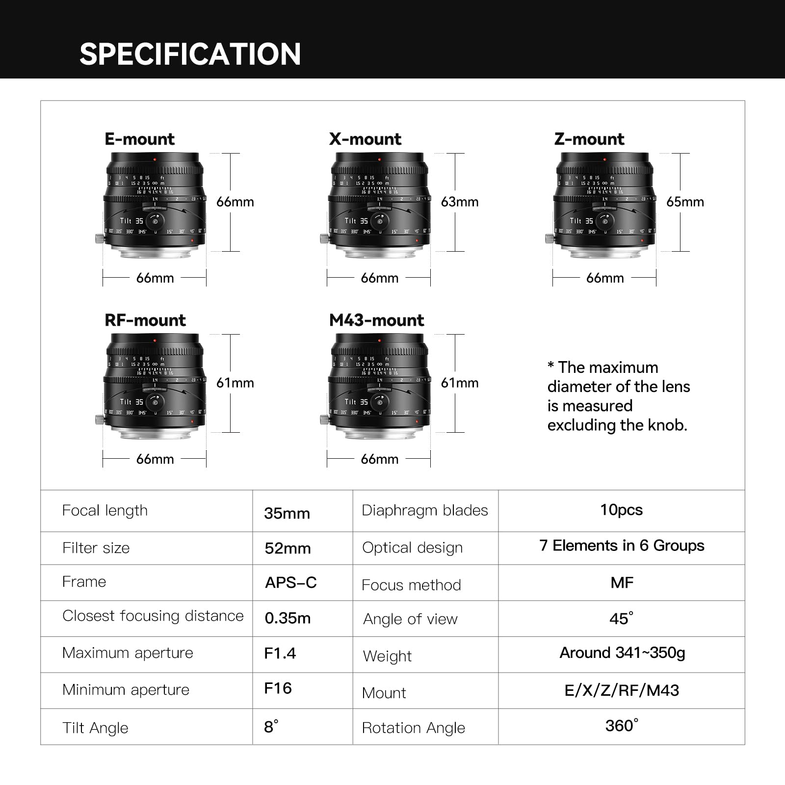 TTArtisan 35mm F1.4 M43マウントレンズ Amazon.com : TTArtisan 35mm f1.4 Tilt Lens for M43 Mount, APS-C