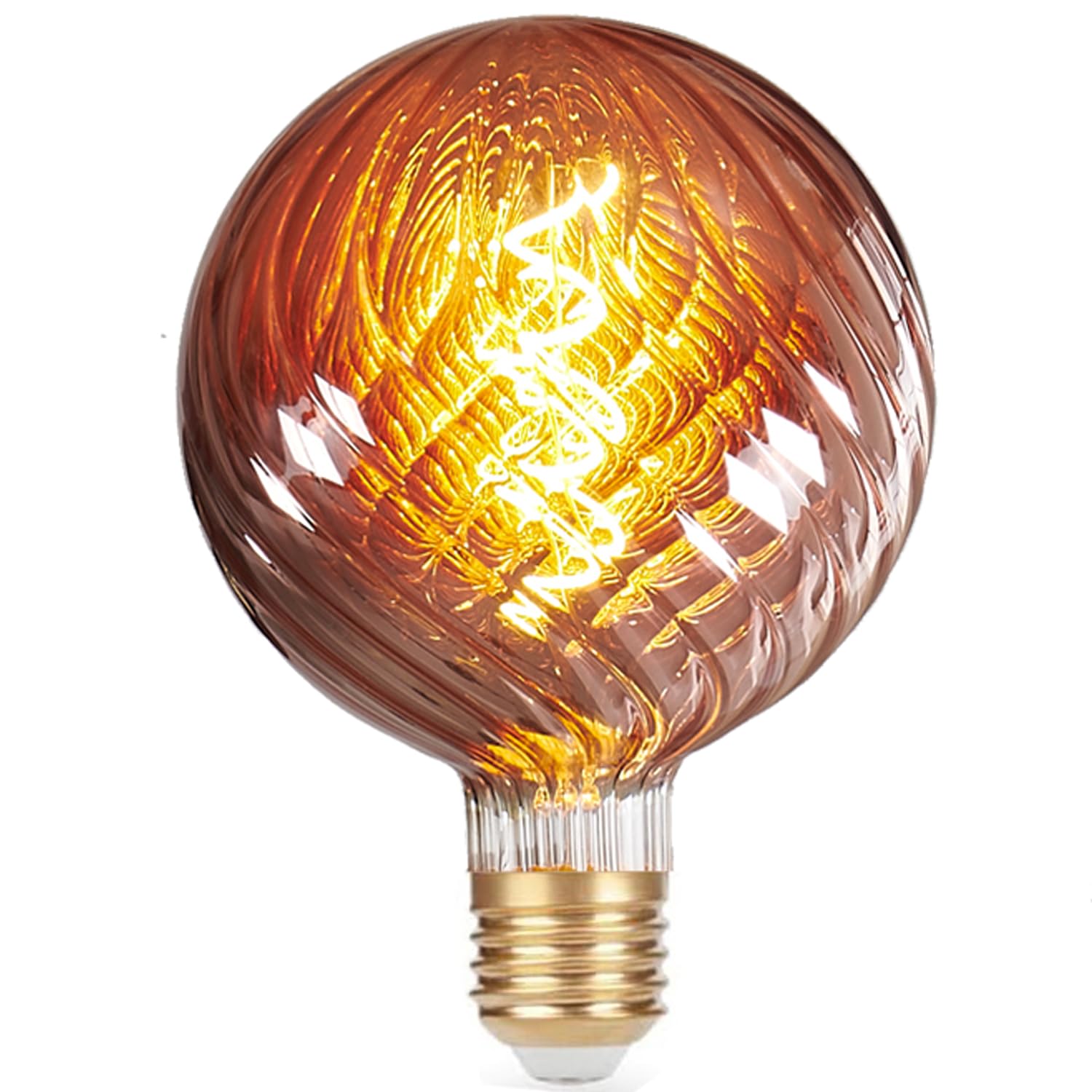 Vanpus Oversized Giant LED Light Bulb,6W Large Edison Bulbs,Dimmable,Φ150mm Stone Shape Warm White 2700K,Rose Gold Medium E27 Base, No Flicker, 1 Pack