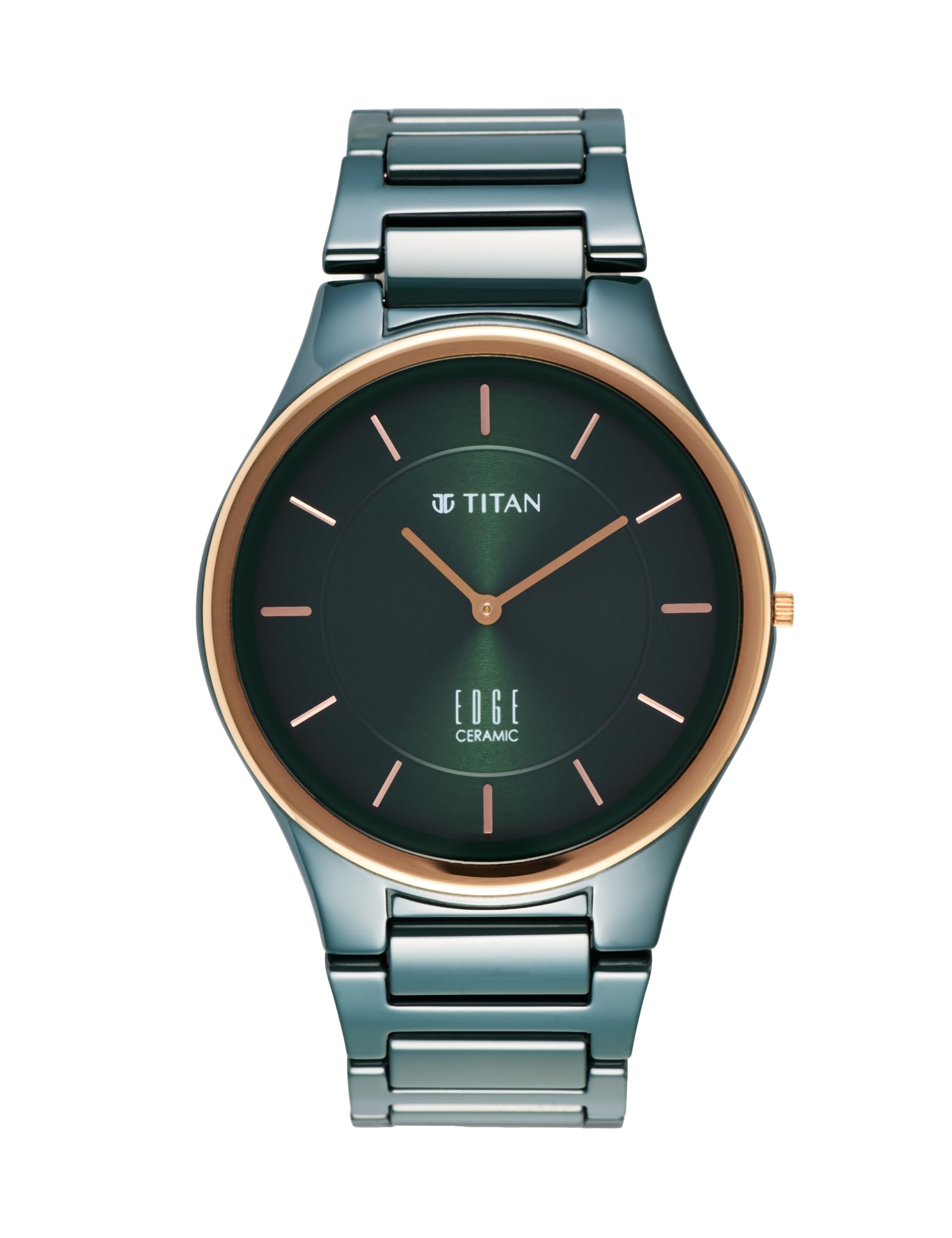 EDGE Titan Bicolour Quartz Analog Green Dial and Green Ceramic Strap Watch for Men/NT1696KC10-picture-34