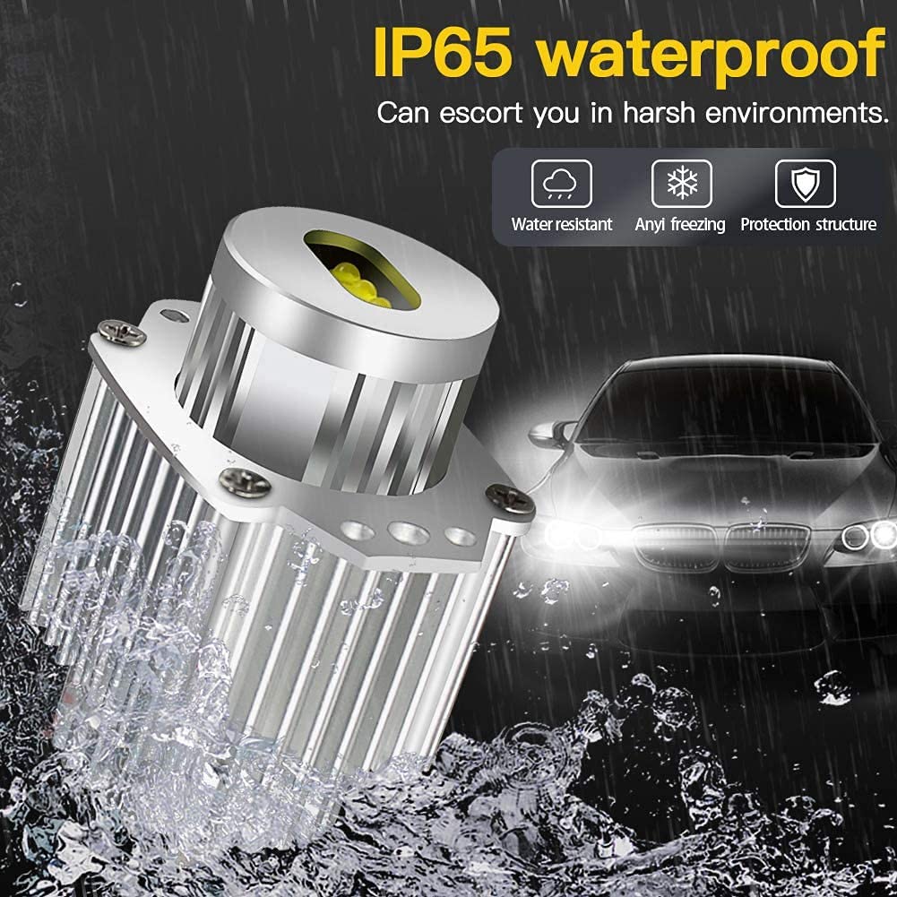 2Pcs Angel Eyes CANbus 80W LED Lampadine per Indicatori Errori per E90 E91 Serie 3 2005-2008 Super Bianca