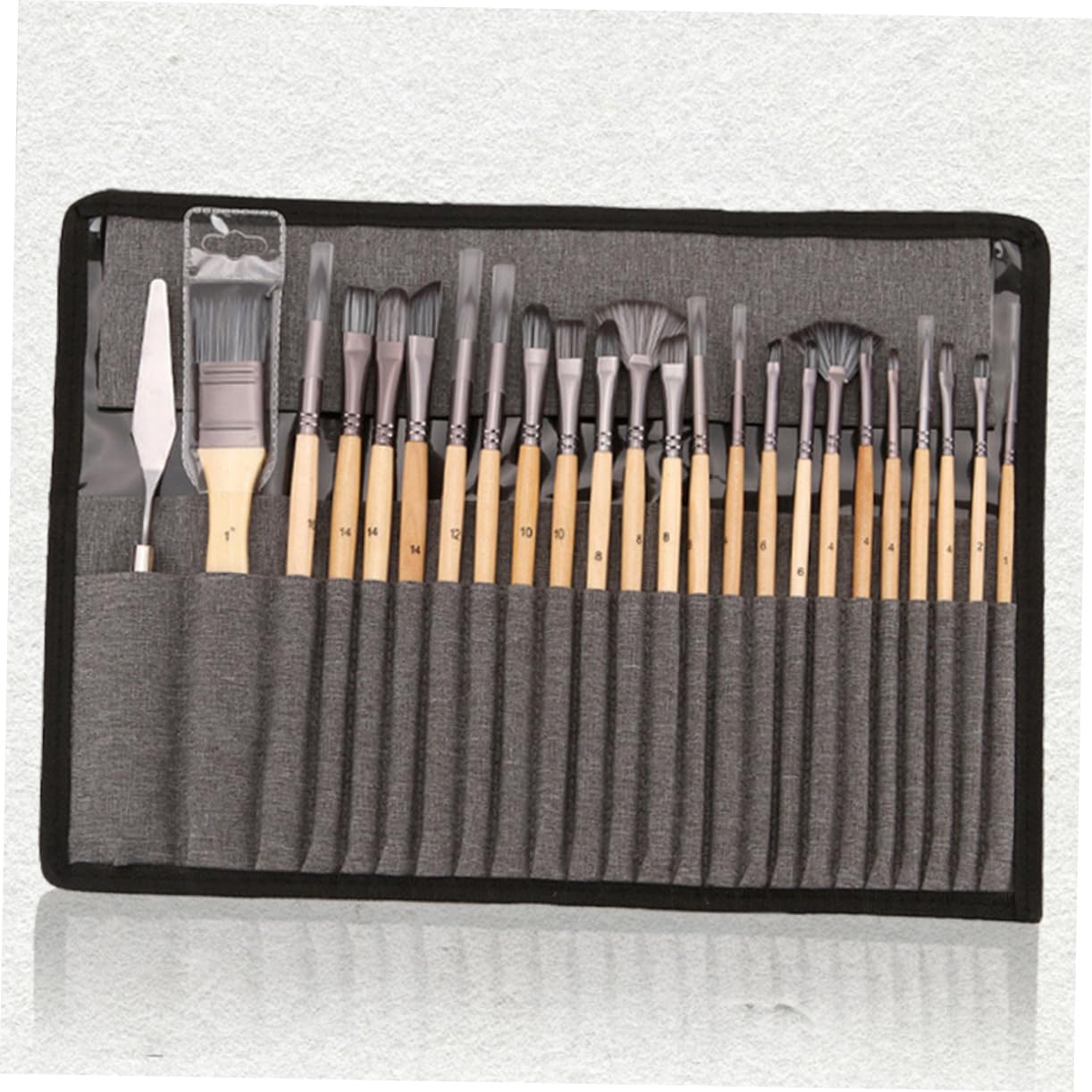 24 Pinceles de Nailon para Pintura al Óleo y Acuarela, Set Profesional para Artistas