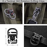 Vista 5 de Molle Accessories Kit de 30 accesorios, anillo en D Grimloc bloqueo engranaje clip web dominator cuerdas elásticas hebilla para correas de 1 pulgada