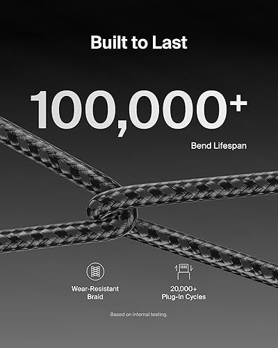 Miniatura 4 de Belkin Cable USB C a USB C, paquete de 2 unidades, 3.3 pies, 60 W, cargador tipo C, cable de carga para iPhone, suave, trenzado, flexible para