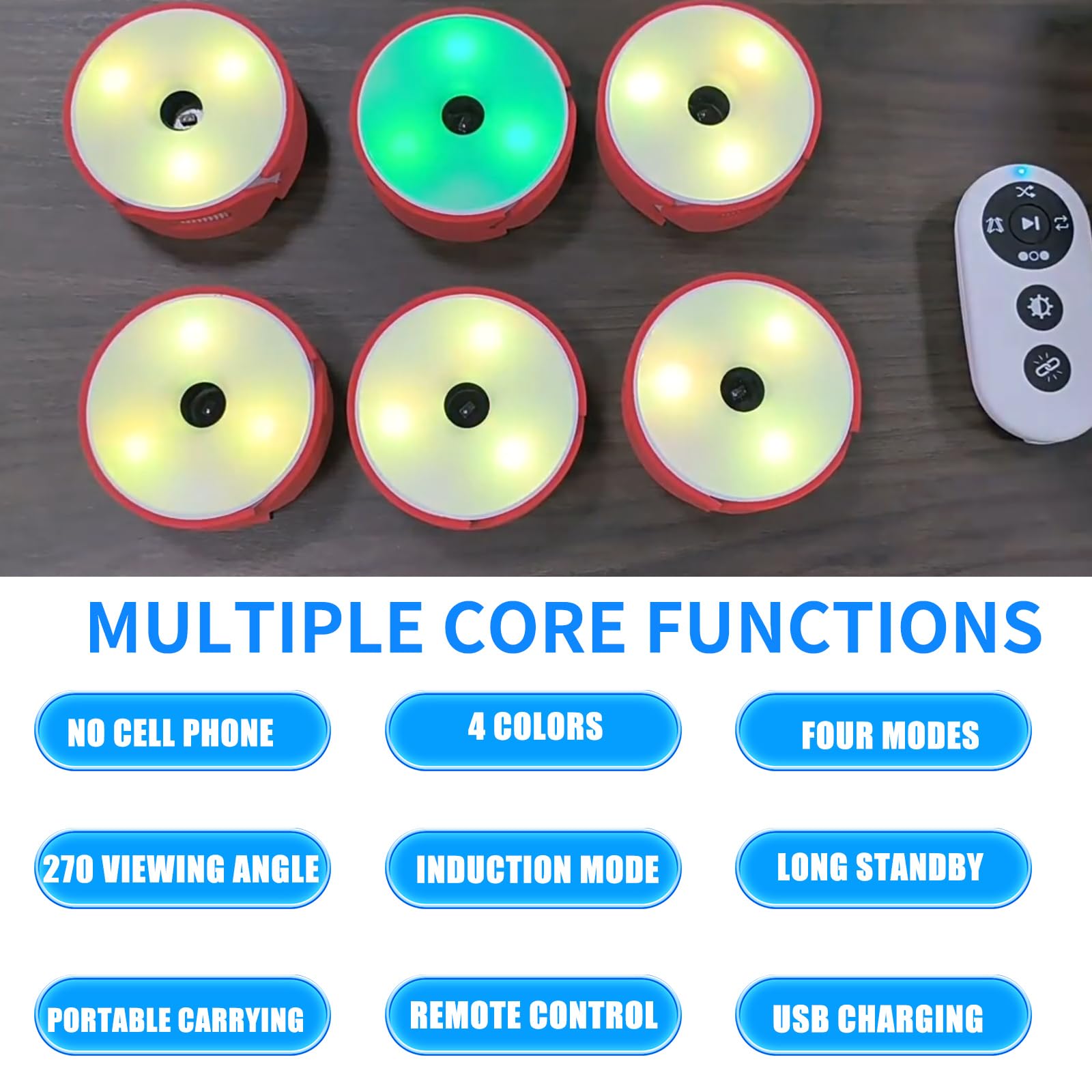 Luces de entrenamiento de reacción, 4 modos de luces de agilidad deportiva, kit de entrenamiento con carga USB, luces de entrenamiento de reacción deportiva, velocidad para atletas, entrenadores de