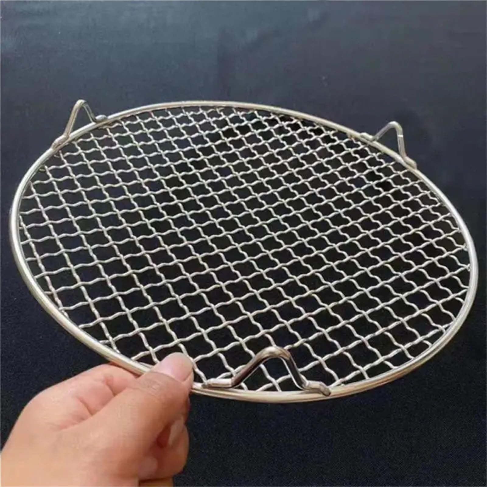 Red de Barbacoa Redonda Acero Inoxidable 15 a 60 cm con Base for, Rejilla enfriamiento for Acampar al Aire Libre para Acampar Y Hacer Picnics(19cm)