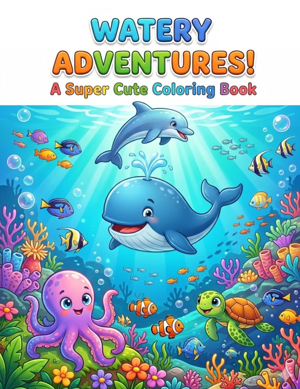 Ocean Animals Coloring Book for Kids: Fun Underwater Coloring Pages with Big Easy Designs for Toddlers