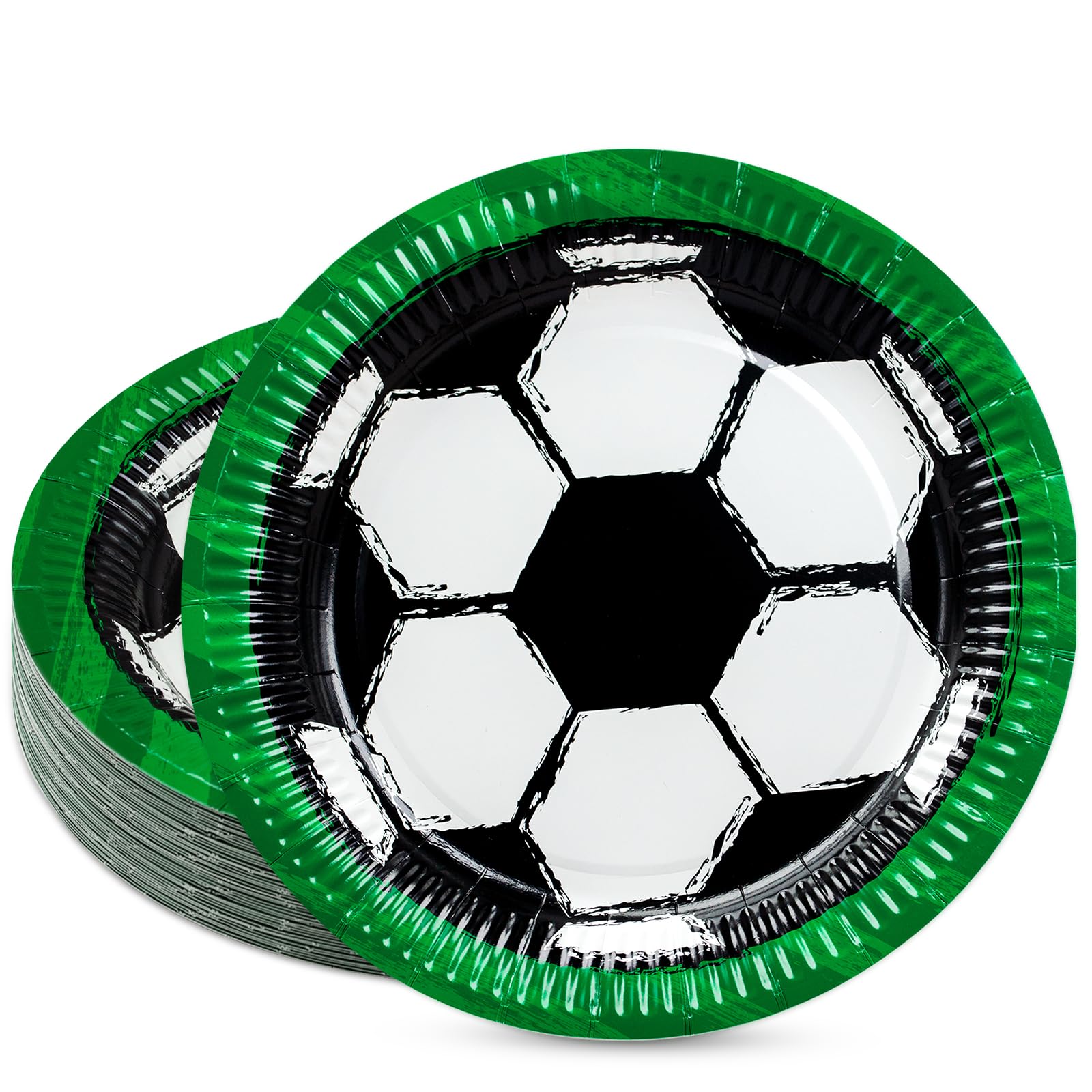 Assiettes carton jetables football 23 cm lot de 50 pièces pour vaisselle de fête et goûter