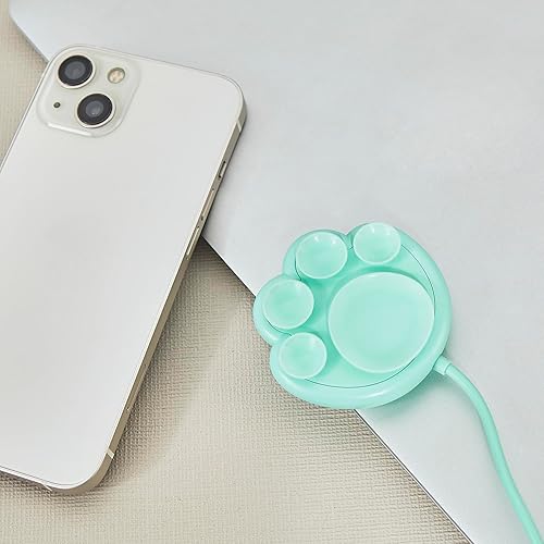 Miniatura 4 de Cargador inalámbrico Blue Cat Paw - Almohadilla de carga rápida de 15 W para iPhone y Android, regalo tecnológico genial para niños, mejores brotes