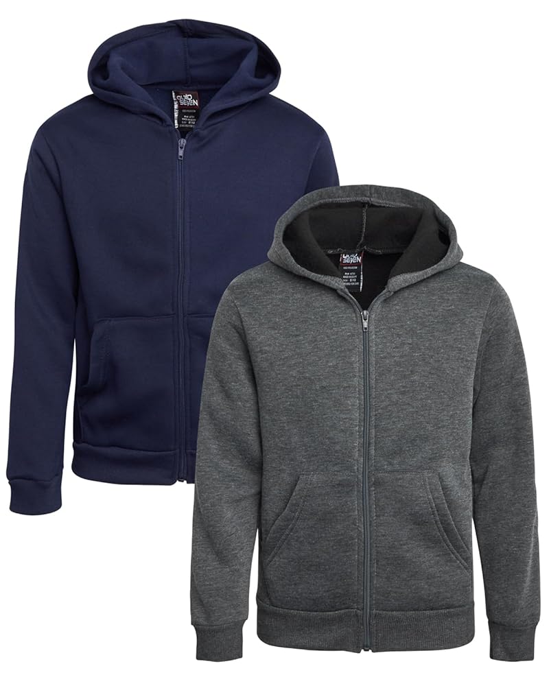 Amazon.com: Quad Seven Boys Zip Up Hoodie - 2 Pack Soft