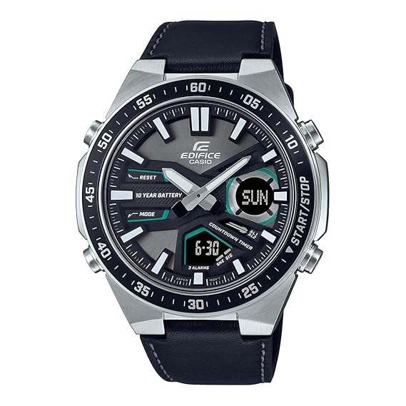 Casio Edifice AnalogDigital Black Dial Men's WatchEFVC110L1AVDF