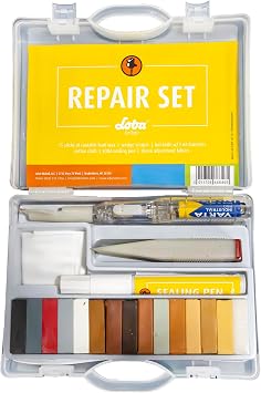 LOBA Repair Set - Floor & Furniture Scratch and Dent Repair Kit, Multi-Surface, Includes 15 Hard Wax Sticks