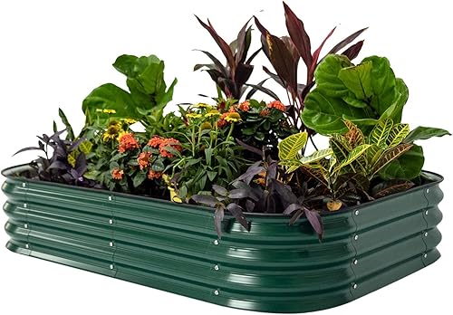 Miniatura 10 de Vego garden Kit de cama de jardín elevada, 17 pulgadas de alto, 6 en 1, modular de metal, para verduras, flores, patio, jardinera, caja de Blanco