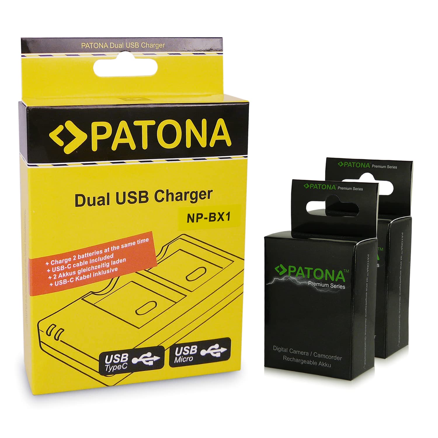 Caricabatterie Doppio Per Fotocamera Con Display LCD – Portatile USB Per Batteria NP BX1 - 2