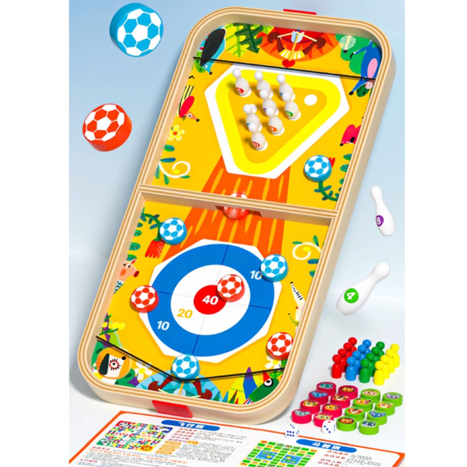 Juego de Mesa de Madera Montessori 5 en 1