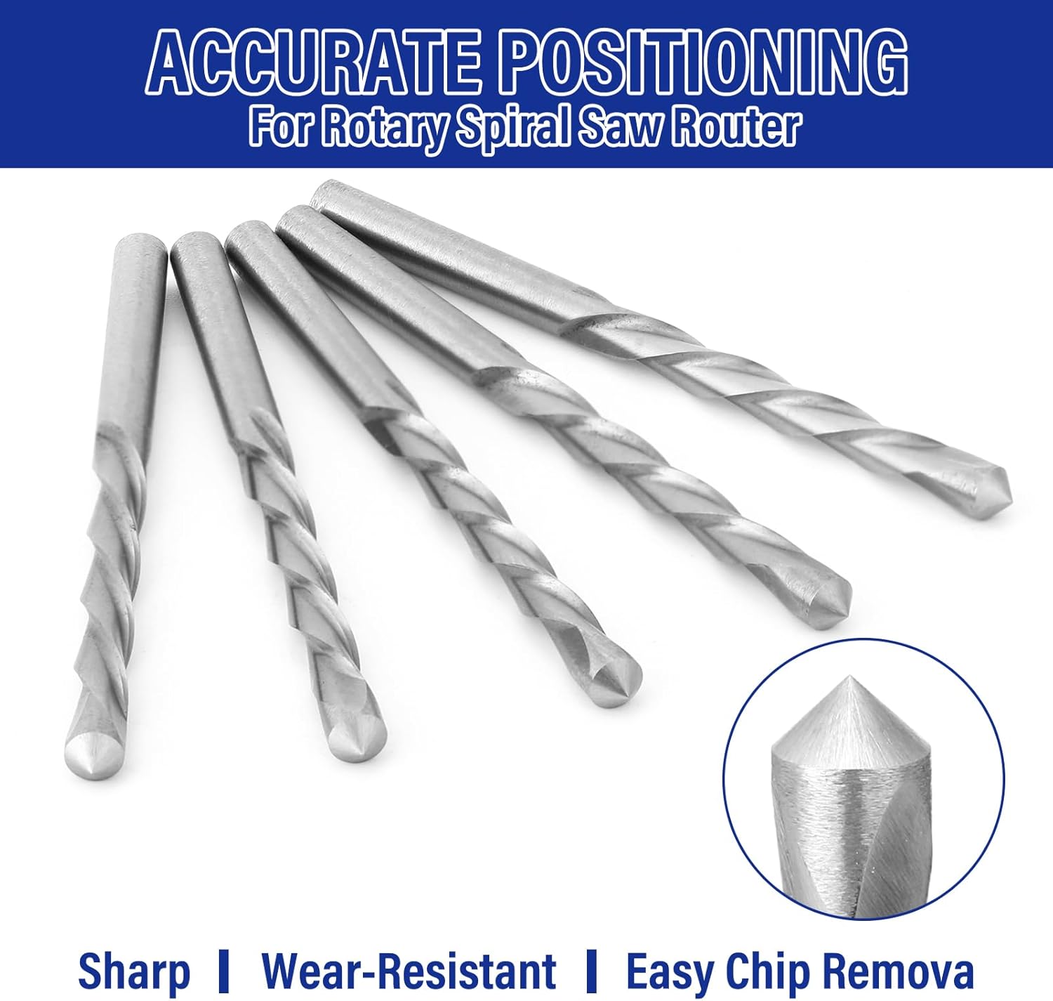 Tondiamo 50 Pcs Drywall Router Bits Drywall Drill Bits 5/32 Inch Guide Point Cutting Diameter Router Rotary Tools