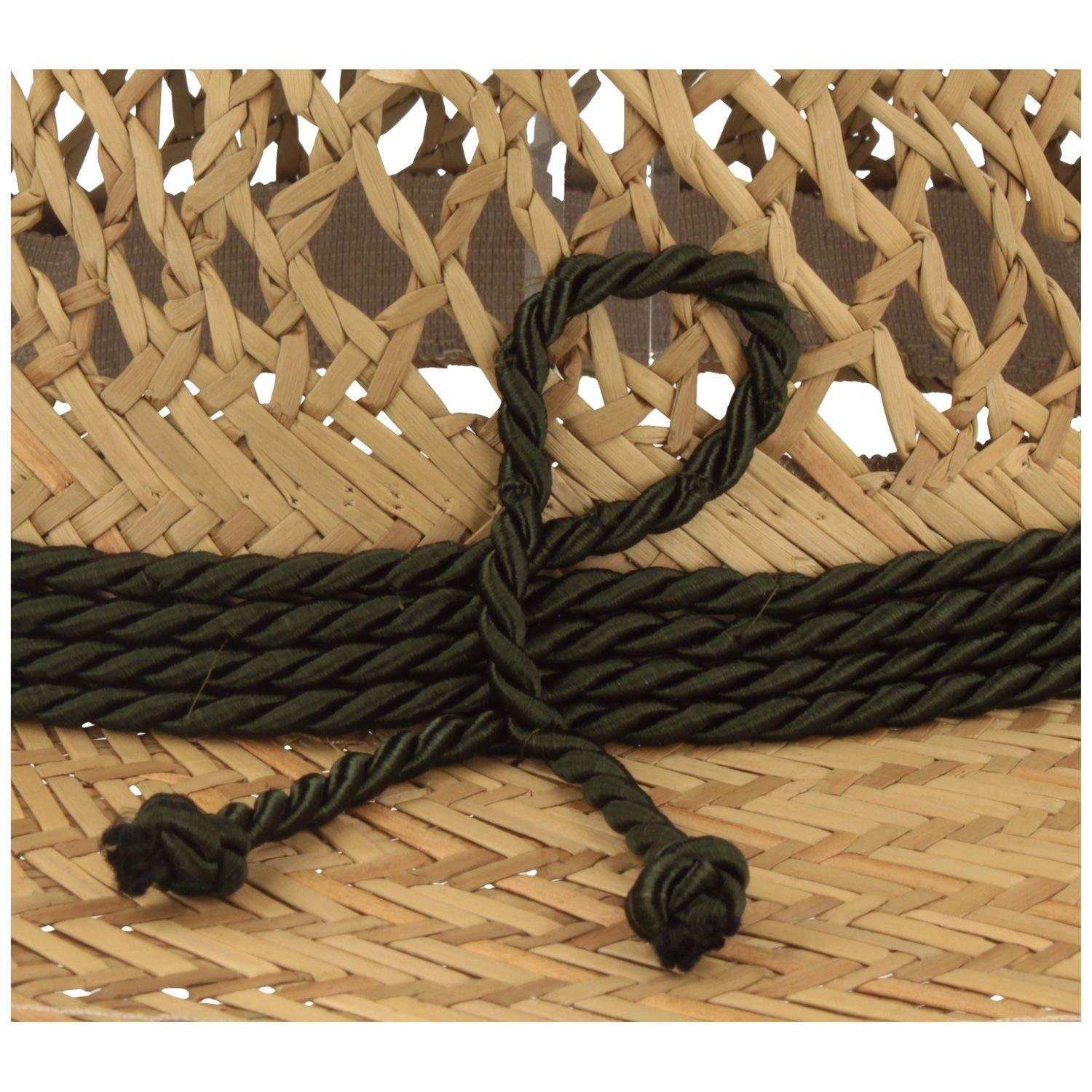Breiter Chapeau de paille | Chapeau d'été | Chapeau de soleil – 100 % paille avec garniture en soie verte et trous d'aération – Traveller – Également disponible en XXL