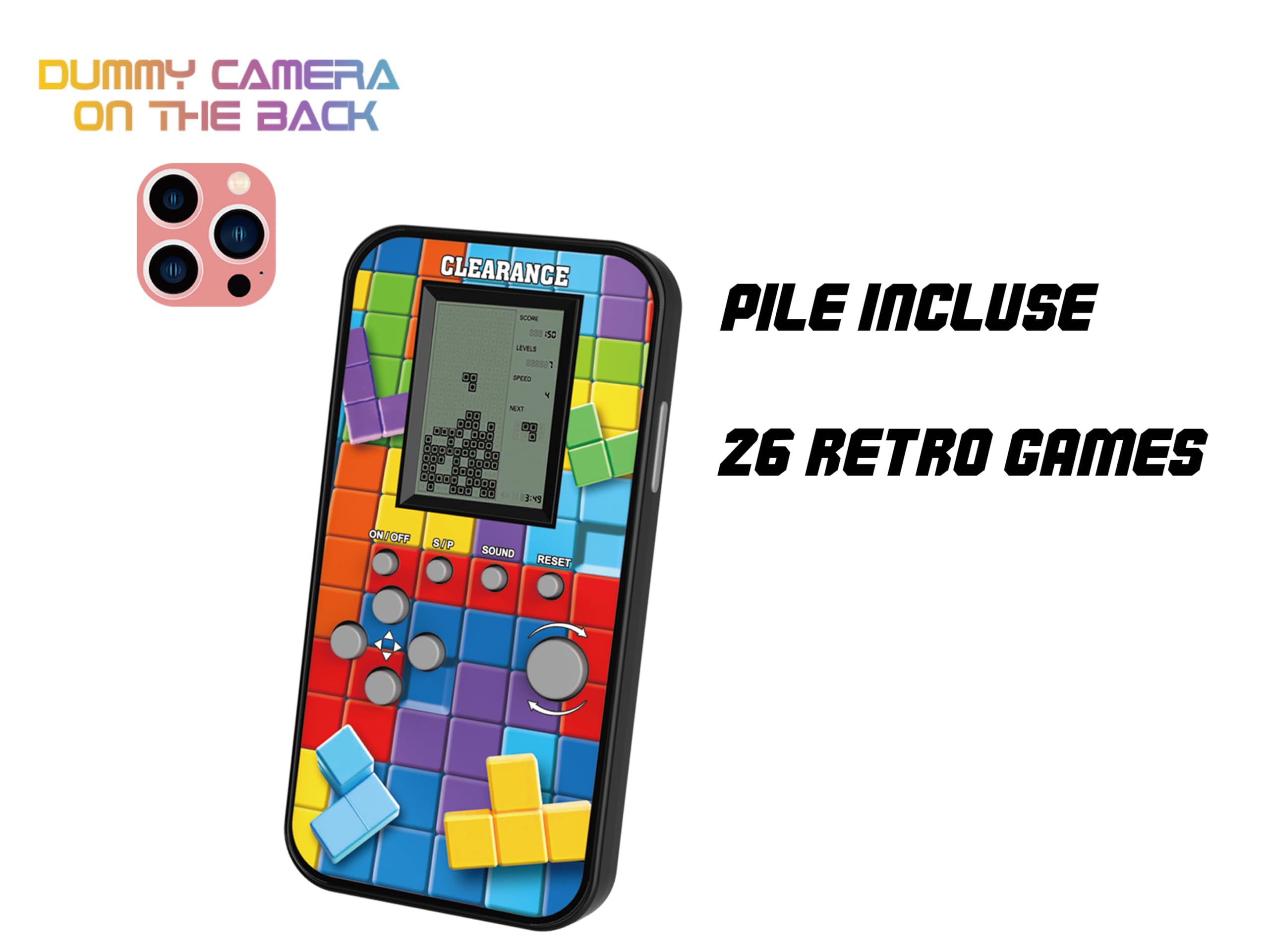 Teorema - Videogioco Portatile, Brick Game Tascabile, Console Retro Portatile 26 Giochi, Pile Incluse