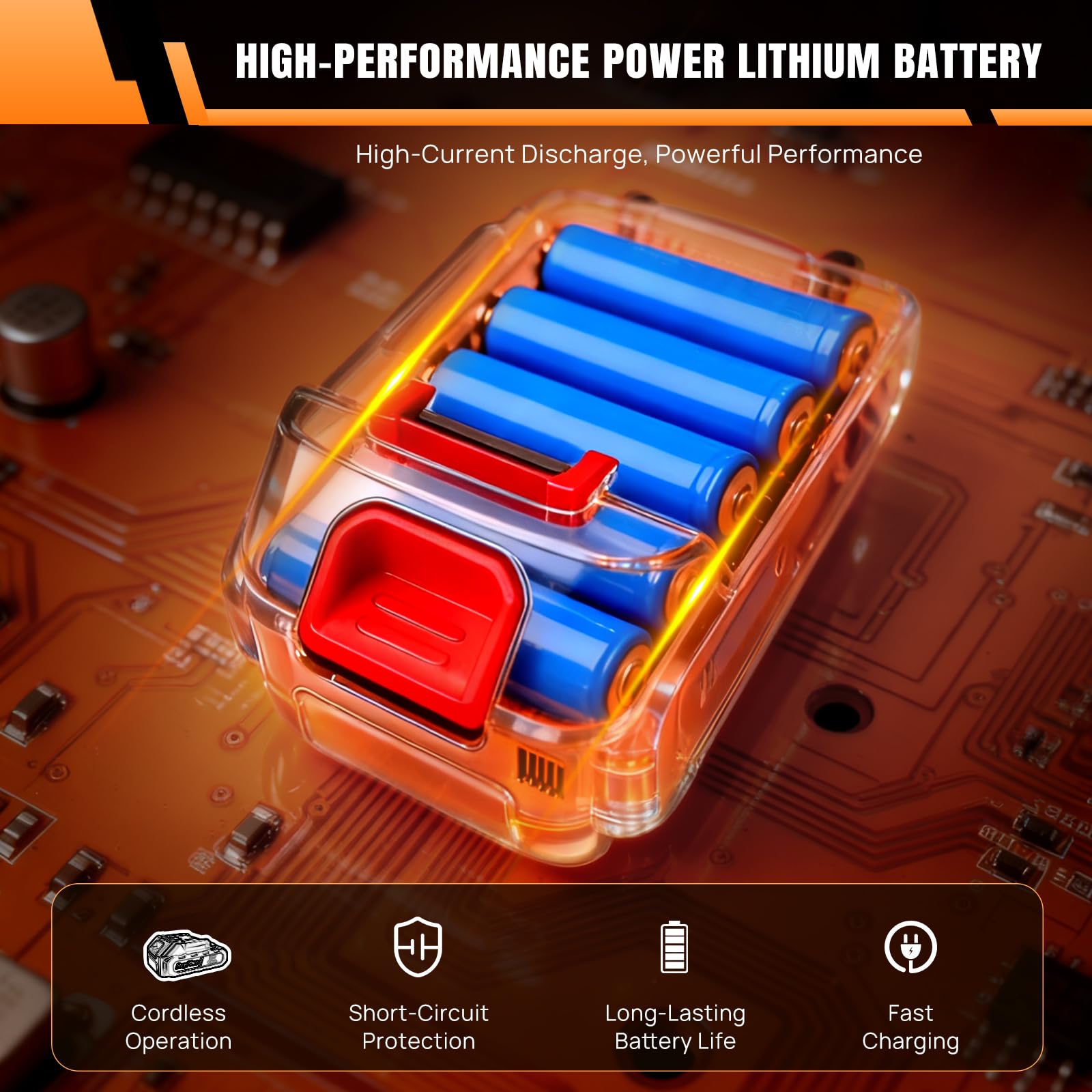 Pulidora inalámbrica de 21 V con ajuste de 6 velocidades y 2 baterías de iones de litio, pantalla de nivel de disco de 125 mm a 150 mm, potencia de entrada máxima de 110 W para pulido