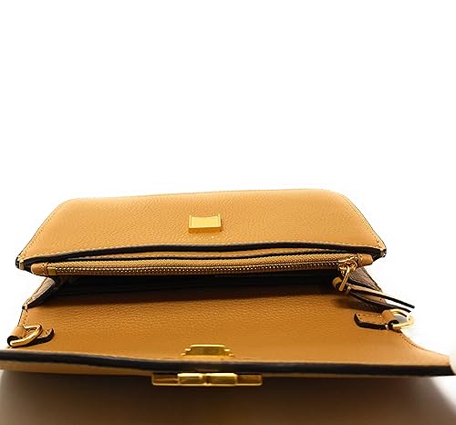 Miniatura 6 de Tory Burch Cartera de cadena de cuero Britten Tiramisú para mujer, Cartera de cadena