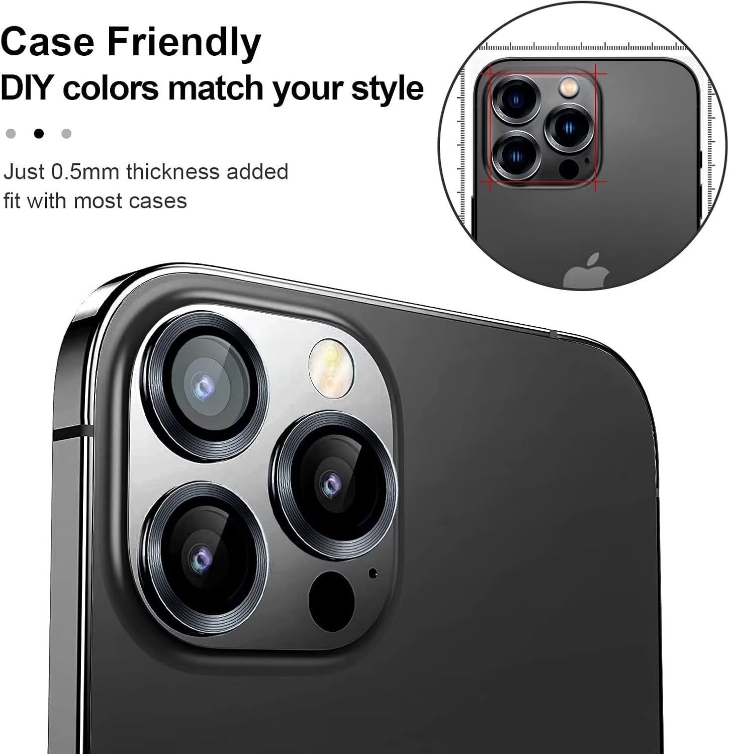 Jeluse [2X2 Pack] Camera Lens Protector for iphone 14 Plus for iphone 14, 9H Tempered Glass Screen Protector Cover [Alignment Kit Eazy installation] Metal Individual Ring