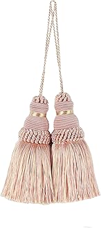 BEL AVENIR Tassel Key Tassel with Loops Handmade Craft Charms DIY Accessories Elegant Soft Making Curtain Home Decoration (Mix Pink, 2 pcs)