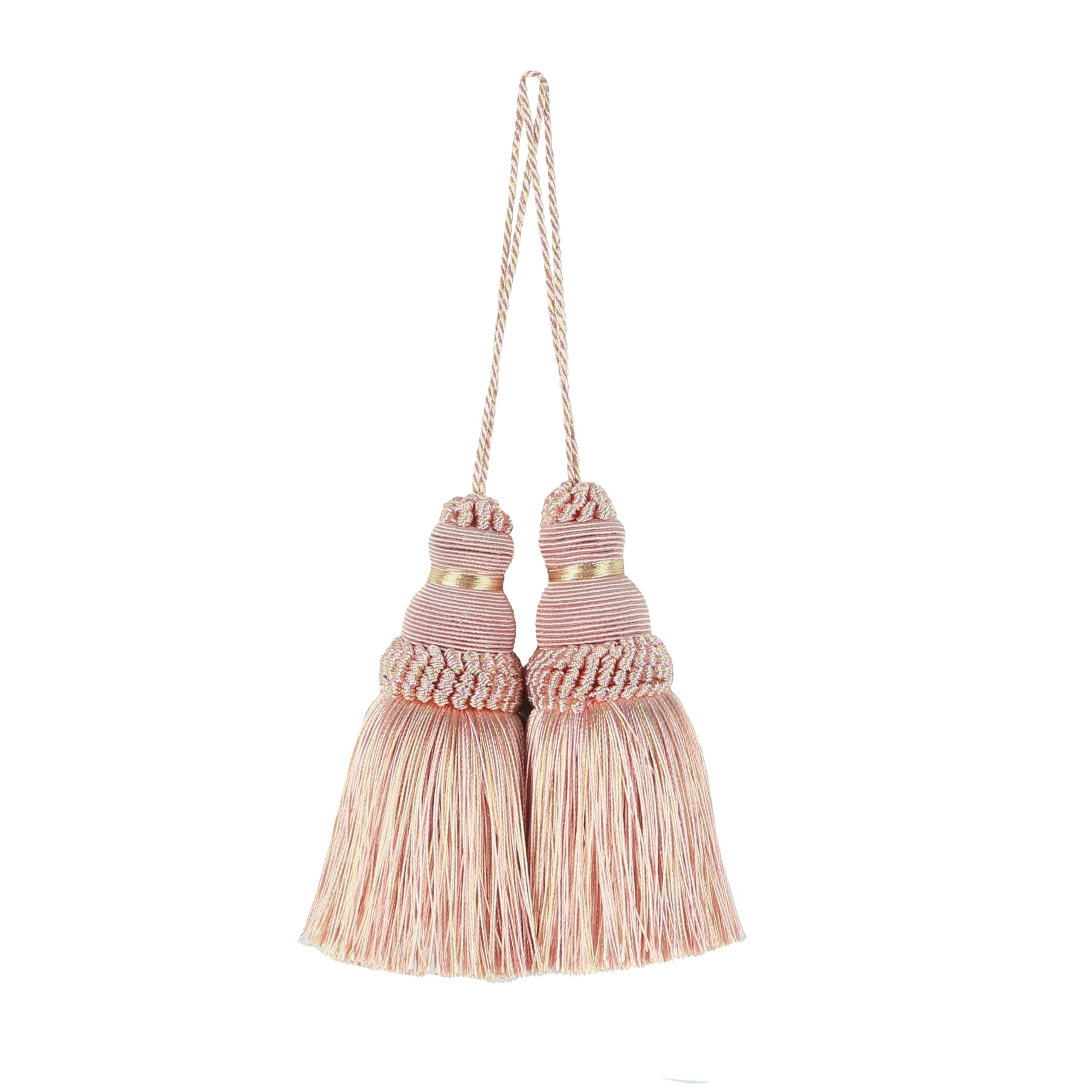BEL AVENIR Tassel Key Tassel with Loops Handmade Craft Charms DIY Accessories Elegant Soft Making Curtain Home Decoration (Mix Pink, 2 pcs)