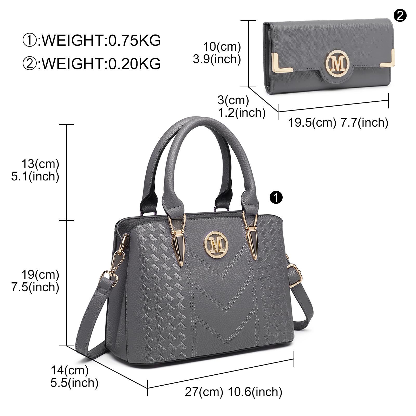 Miss Lulu Handtasche Damen Mittelgroß Henkeltasche Elegante Schultertasche Tasche für Damen mit Lychee Muster damenhandtasche aus PU Leder mit Abnehmbarer Schultergurt