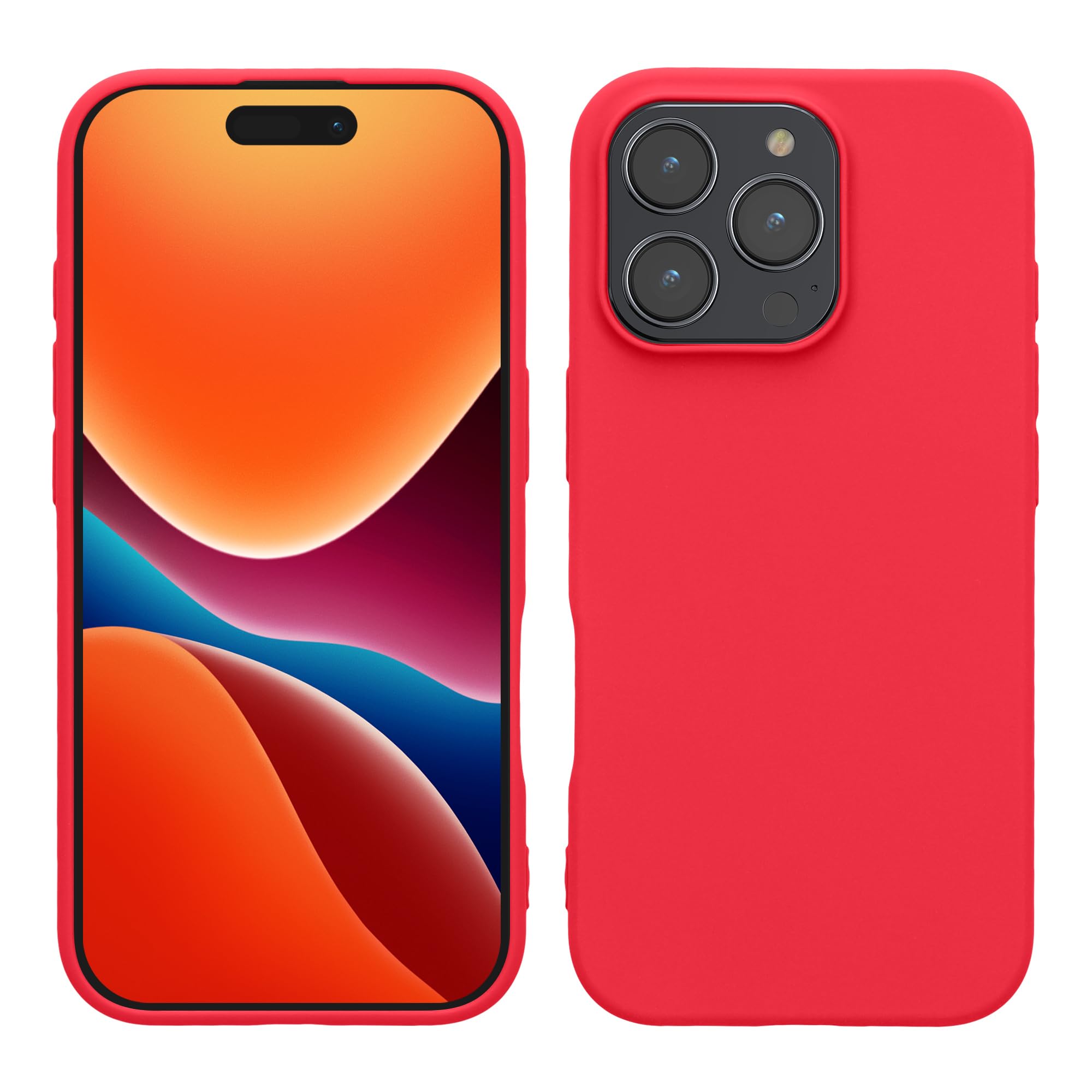kwmobile Case for Apple iPhone 16 Pro Case - Soft Cover - Shockproof TPU Material - Wireless Charging - Neon Pink