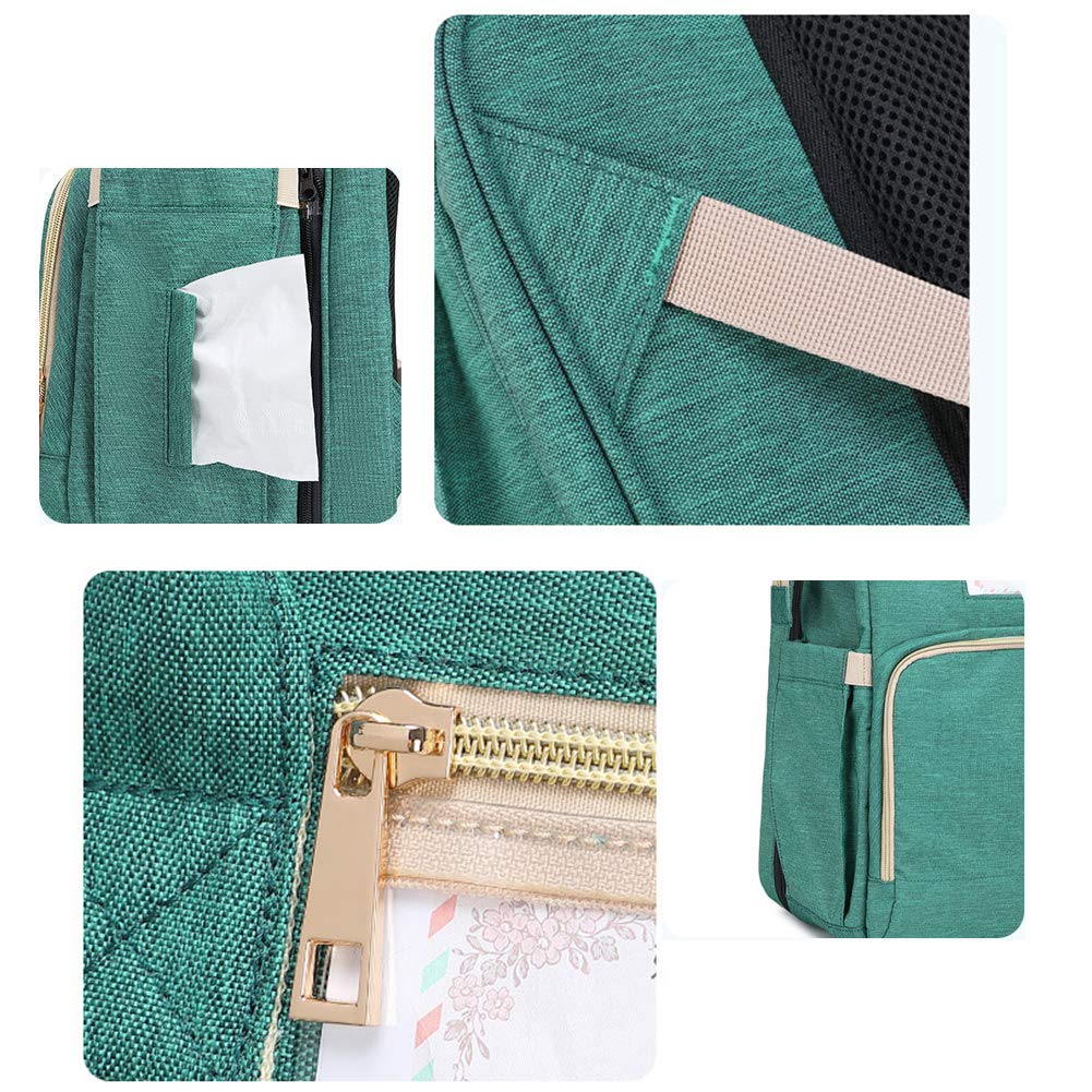 Borsa Fasciatoio 2 In 1 Portatile Multifunzionale Lettini da Viaggio Culla Portatile Zaino Mamma Impermeabile Grande Capacità Grigio chiaro 32 * 14 * 41CM