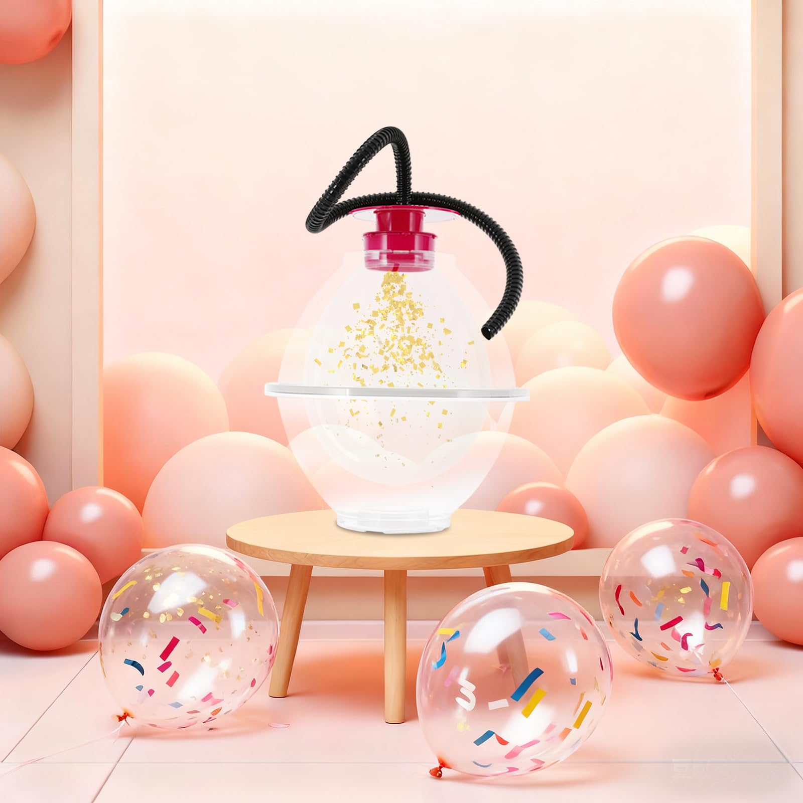 Juego completo profesional de relleno de globos, herramienta creativa para rellenar globos para regalos y decoración de fiestas, bodas y cumpleaños, incluye accesorios de montaje en rojo o
