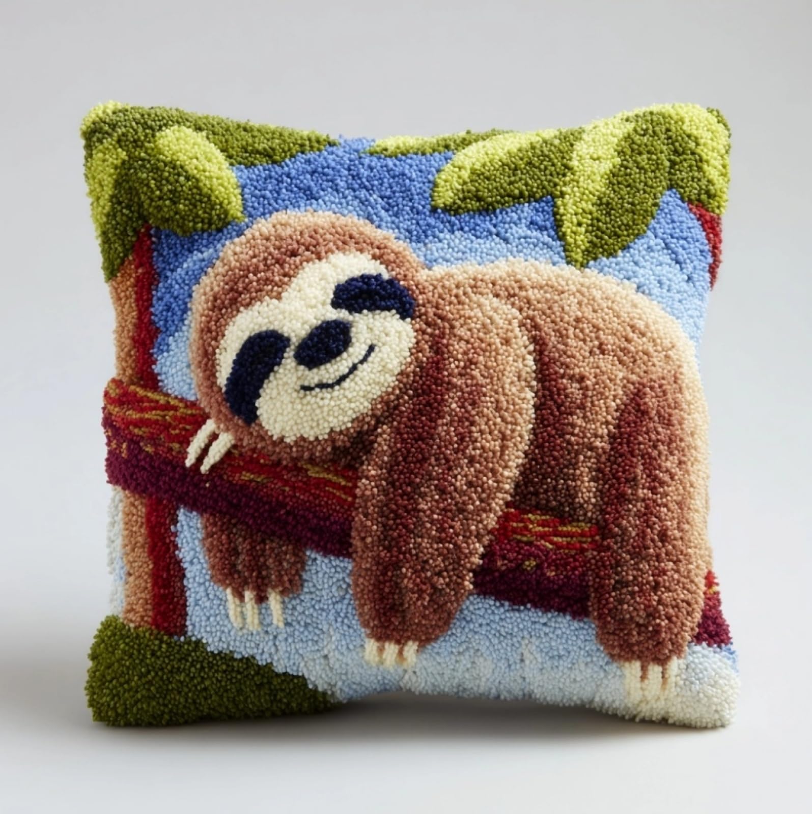 Wallustrioaw Sloth Latch Hook Case Kits For Adults 43X43cm,