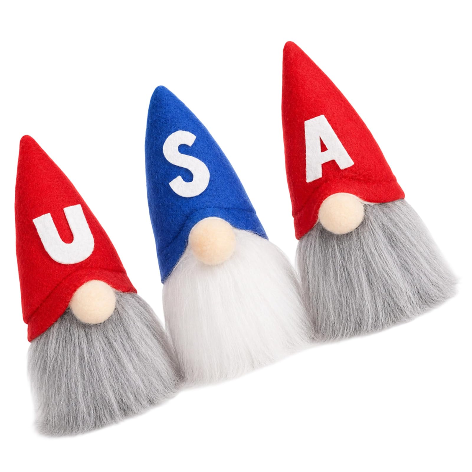 Kaeltsyn Polyester Doll Decorations Dwarf Figurines for Americans Flag Day and Independence Day Event Recyclable Festival Decorations