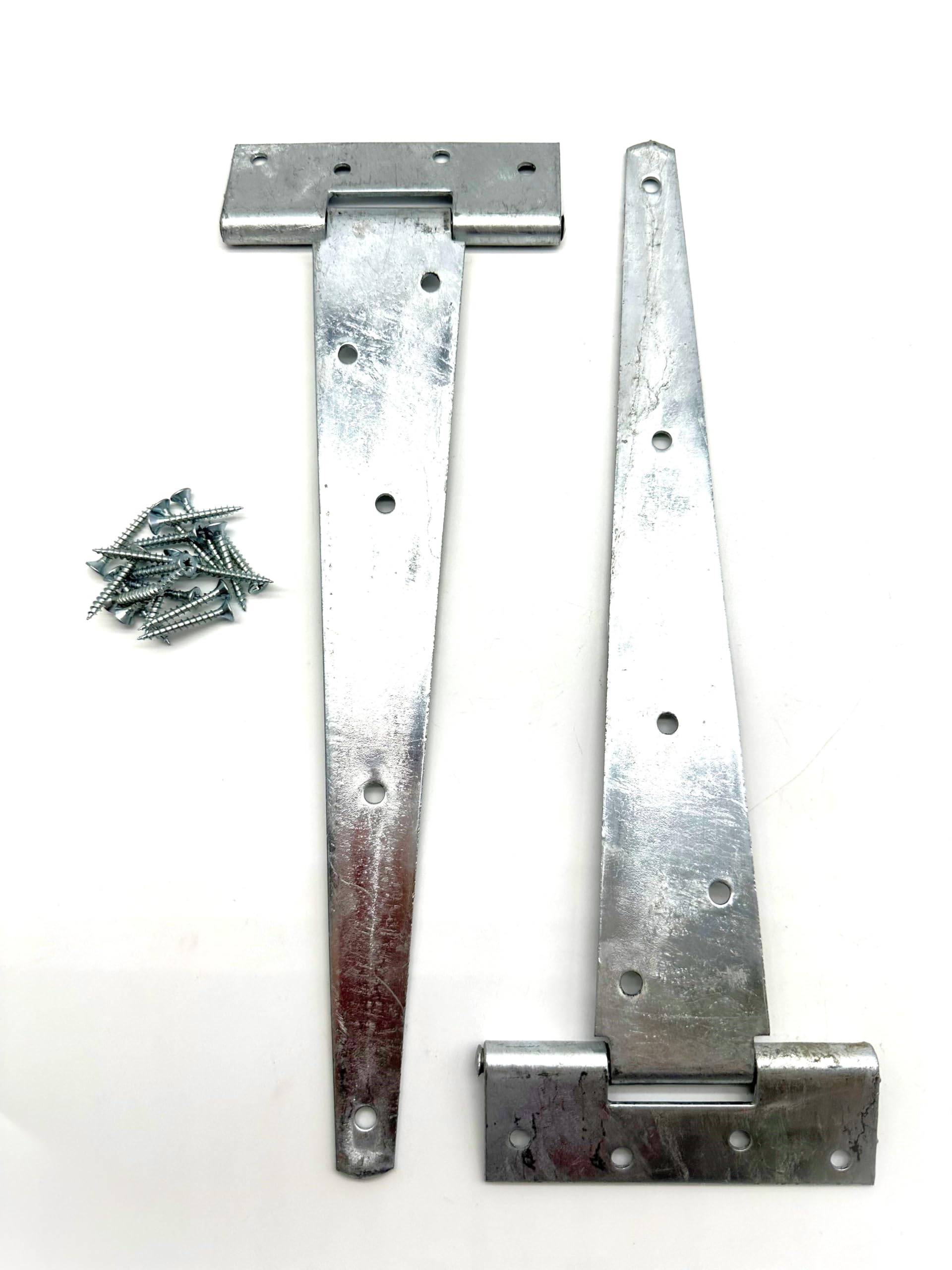 Heavy Duty Hot Dipped Galvanised Garden Gate Hinge Pack. 2X 12 Tee Hinges, Auto Close Latch and All Fixings. Hanging Kit for Gates and Doors. Corrosion and Weather Resistant External Hinge Set. - Image 3