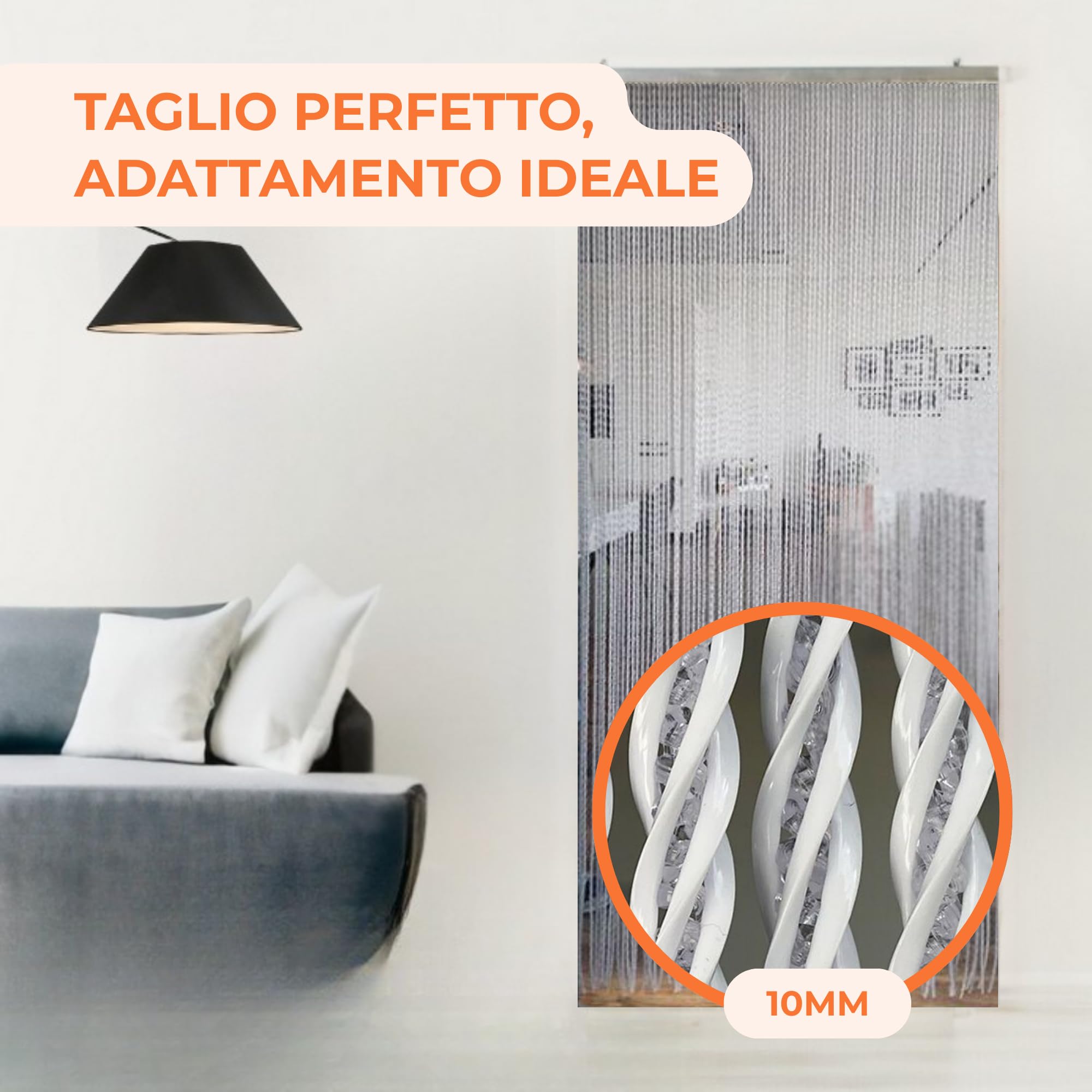 Trente Tenda zanzariera - varie dimensioni e colori, zanzariera per porta balcone, protezione insetti Luxe, tenda zanzariera bianca 120 x 250 cm