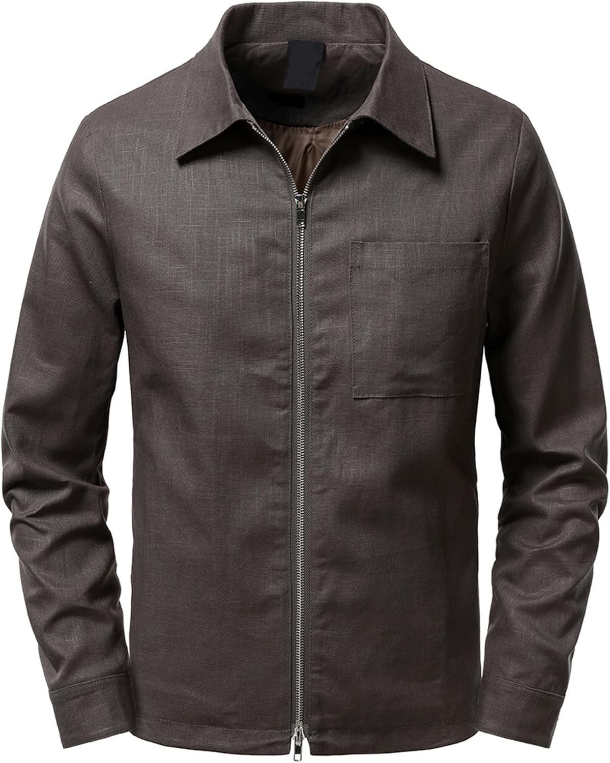 Legou Men's Jacket Linen Solid Color Lapel Coat