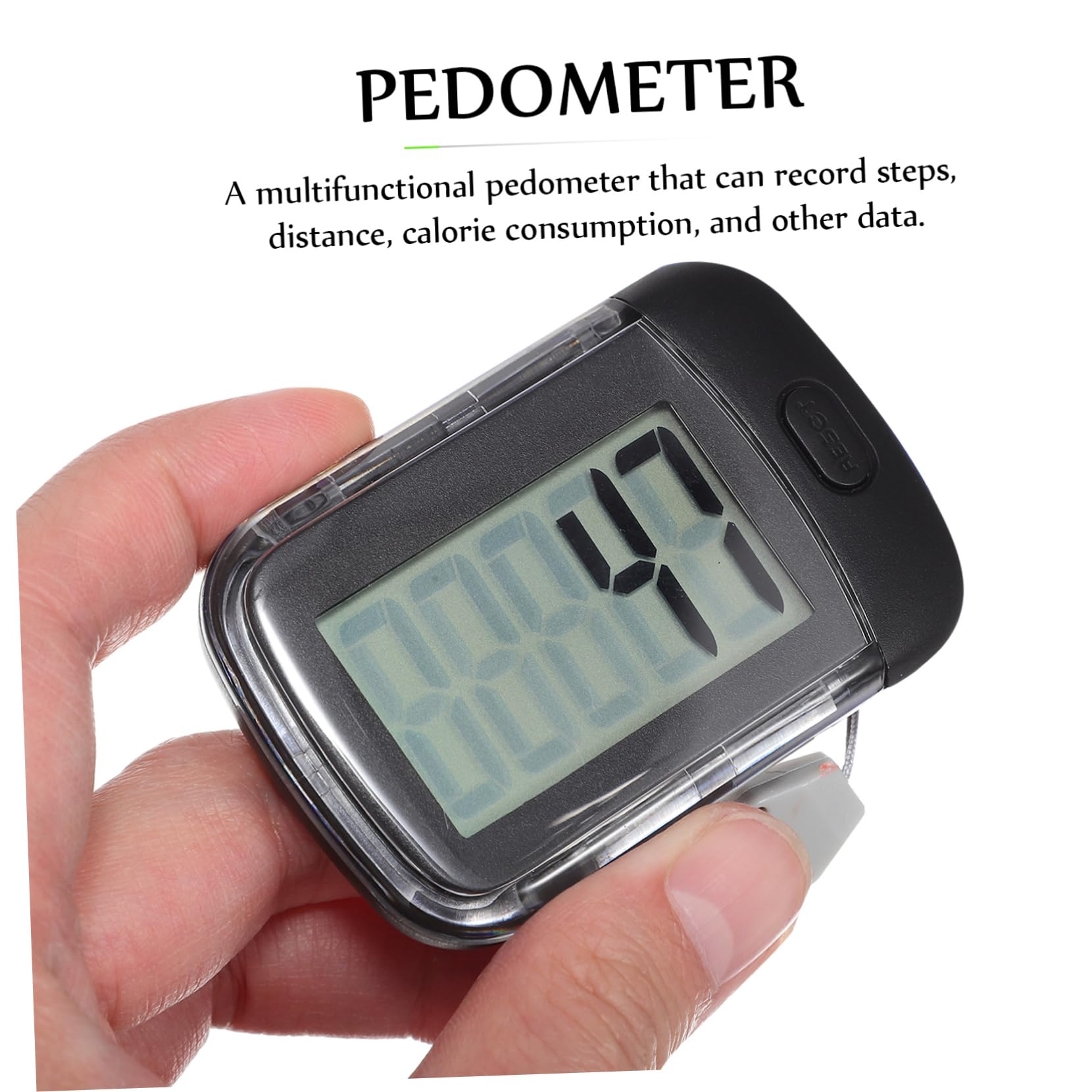 BESPORTBLE pédomètre podomètre podometre Pedomètre Noir pedimetre Compteur de Pas Running comptoir Agrafe traqueur Randonnée capteur Montre Sport Montre Course à Pied Plastique Black