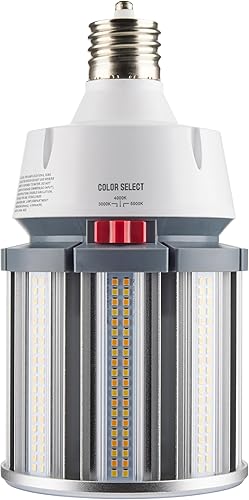 Miniatura 3 de Satco S23167 Hi-Pro - Lámpara LED de repuesto HID de alto voltaje, CCT seleccionable 3000K/4000K/5000K, 80 vatios (277V-480V), transparente