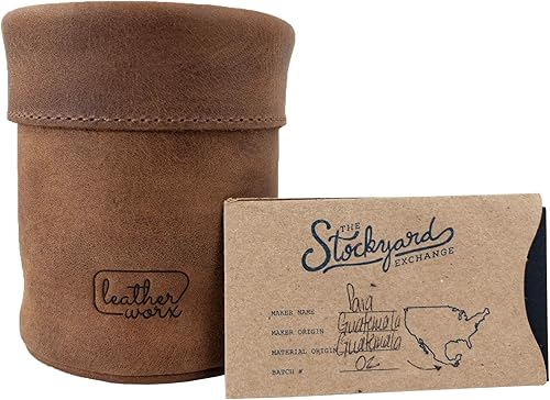 Miniatura 7 de Organizador de bolígrafos hecho a mano de cuero de grano completo, soporte para lápices cilíndricos, suministros escolares y de oficina, accesorios