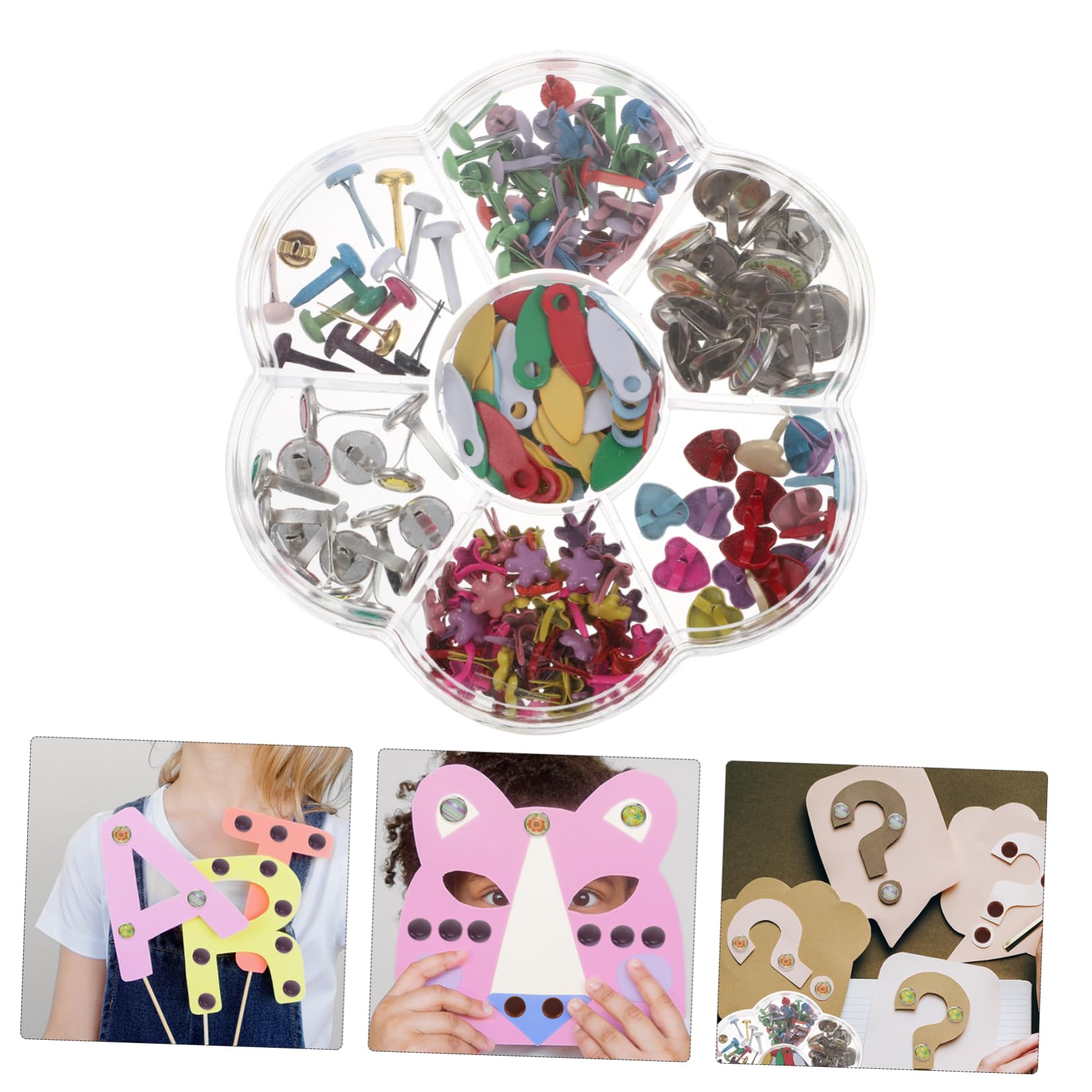 Angoily DIY Craft Brads 6-12mm Metal Mushroom Nails 24 Pack Handmade for Boys and Mini Brads