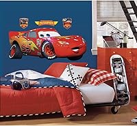 RoomMates Disney Pixar Cars Lightning McQueen Giant Peel & Stick Wall Decal RMK1518GM - 38.5" Tall Kids Room Decor