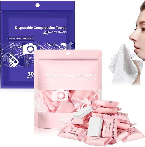 Compressed Towel Tablets, Compressed Disposable Face Towel Tablets, Cotton, Port