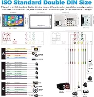 Vista 6 de SJoyBring Actualización de estéreo de coche inalámbrico doble DIN con Apple Carplay, Android Auto, cámara de tablero, Bluetooth, RCA de 4 canales, 2