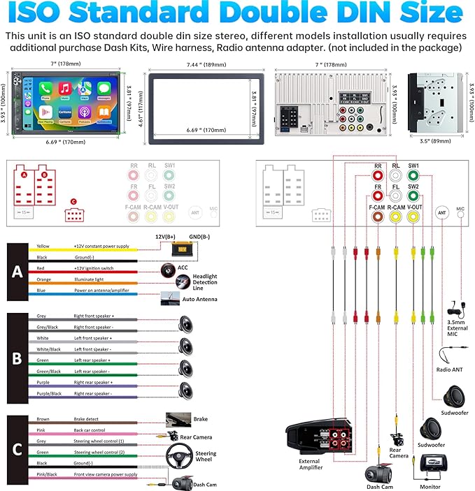 Radio para auto con pantalla táctil HD de 7 pulgadas miniatura 6