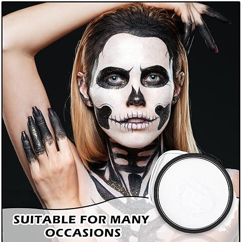 Miniatura 7 de Pintura facial blanca para el cuerpo profesional a base de agua, lavable para adultos y niños, Halloween, SFX, cosplay, payaso, zombi, vampiro,