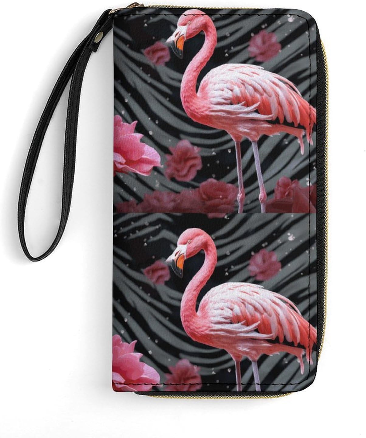 Flamingo Wristlet Clutch Wallet with 4 Card Slots