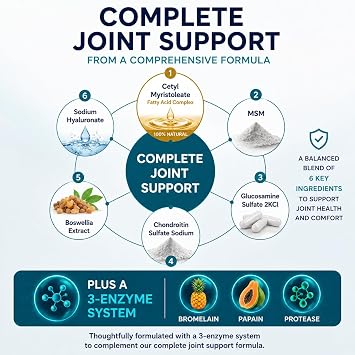 NANOWELL, Cetyl Myristoleate Complex, CMO, Ultra Support for Relief from Joint Discomfort and Stiffness, Advanced Joint Mobility & Comfort Formula 90 Capsules
