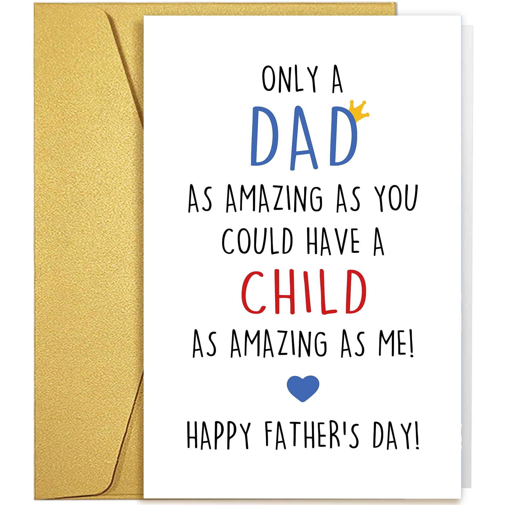 Qiliji Fathers Day Card Gift from Son Daughter, Funny Father's Day Card for Father Daddy, Happy Father's Day Cards Gifts from Kids Children, Have A